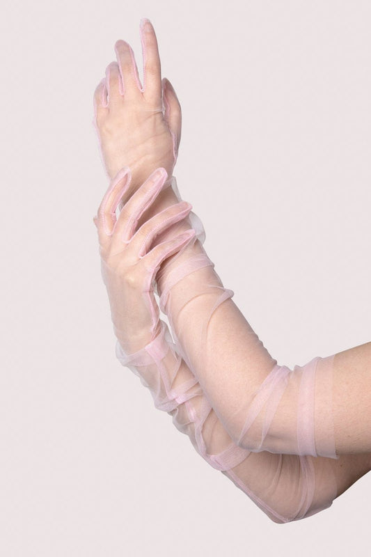 Sheer Long Gloves Pink