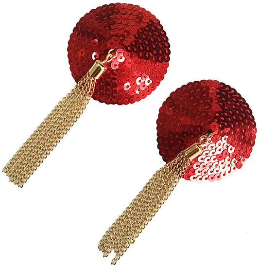 Copy Of Sequin Nipple With Chains - Red