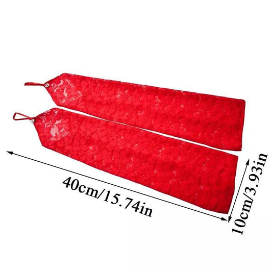 Fingerless Lace Gloves Red Plus Size