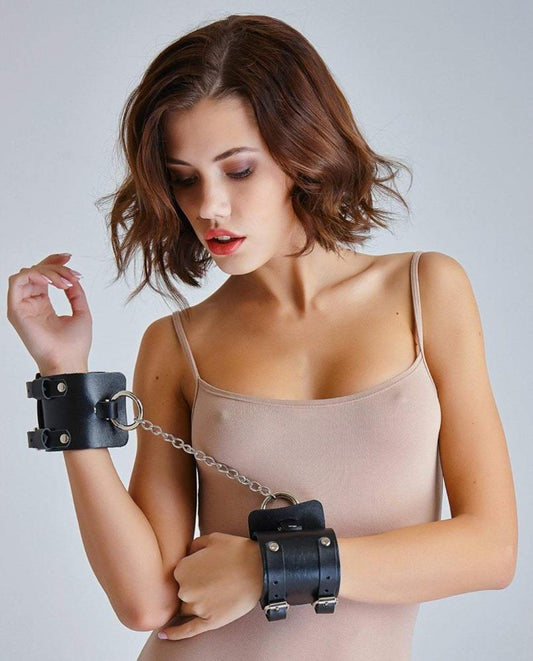 Premium Leather Cuffs - Black Leather