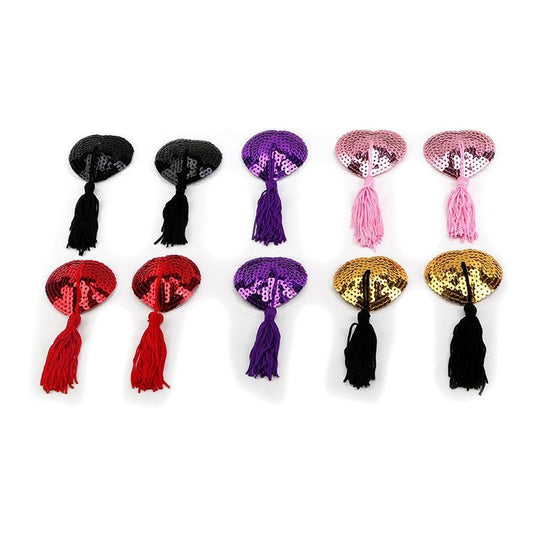 Sequin Pasties With Tassel Nipple