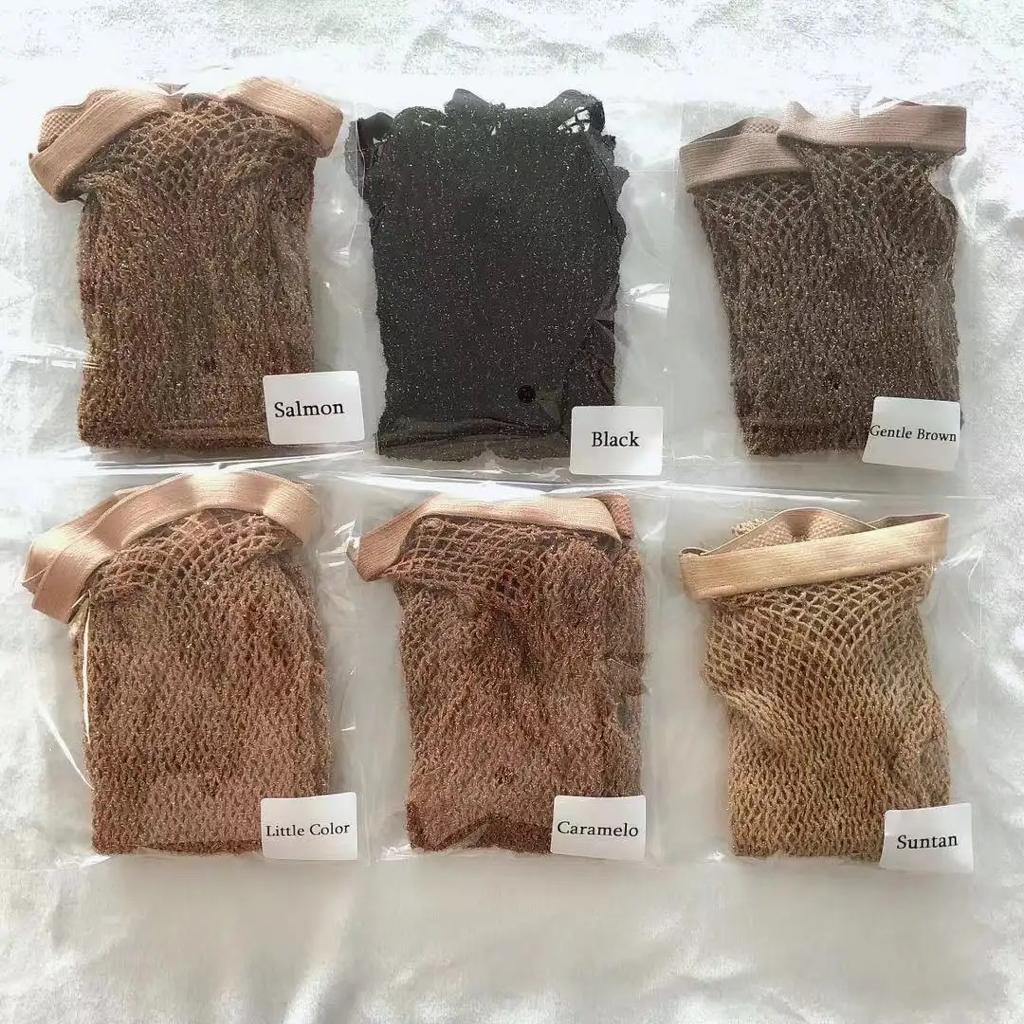 شبكة صيد السمك لامعة على شكل V لباس ضيق كامل أسود بالإضافة إلى الحجم