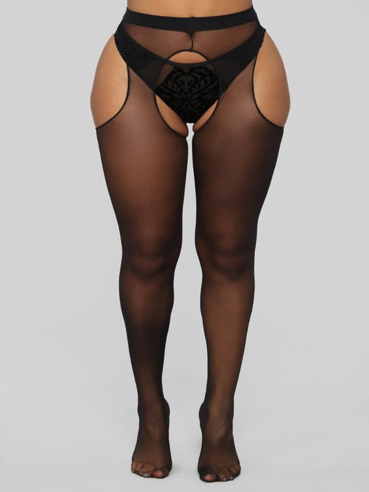 Side N Back Open Stocking Plus Size
