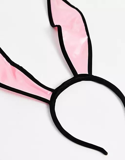 Pink Satin Bunny Headband