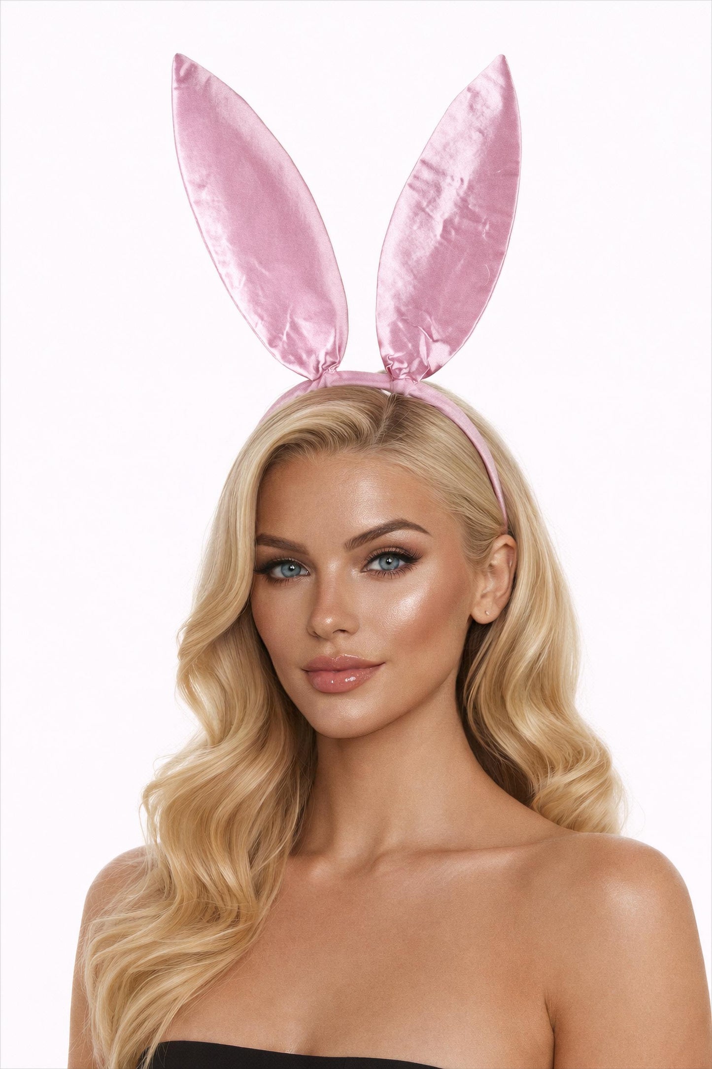 SATIN BUNNY HEADBAND - Pink