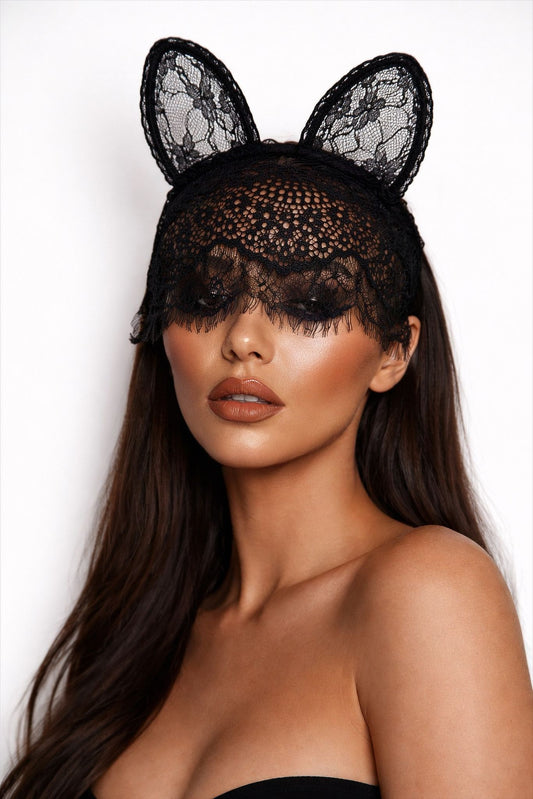SHORT KITTY HEADBAND WITH VEIL