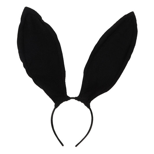 plain red bunny headband Black