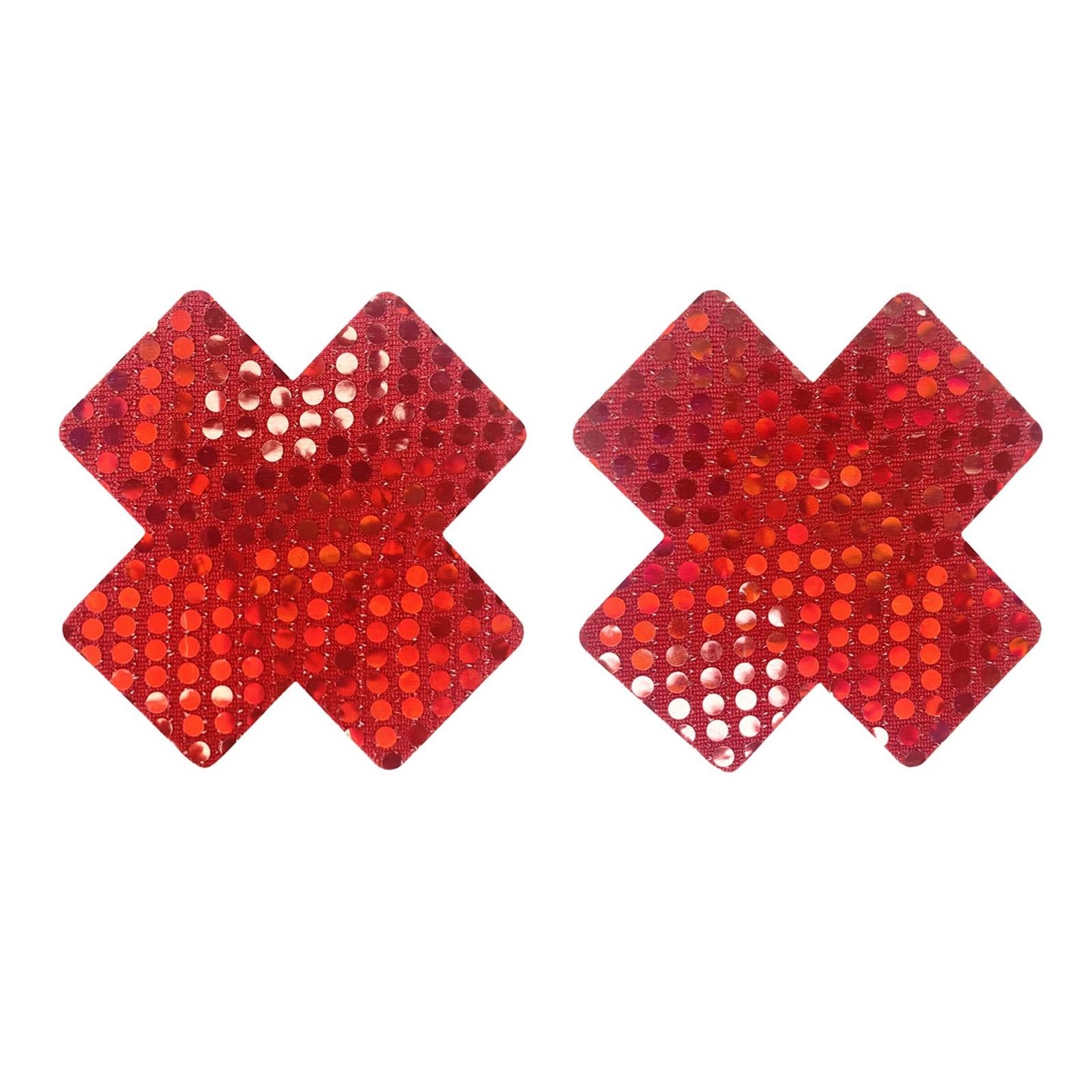 glow x shape red sticker