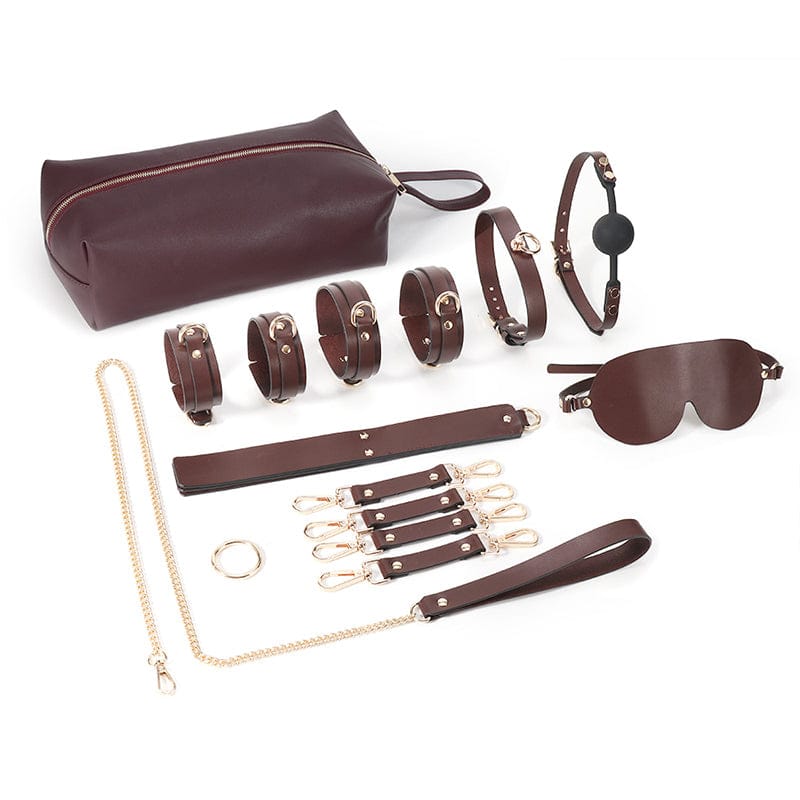 MAROON LEATHER SET A WITH BAG