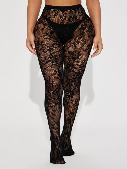 Floral Full Tights Plus Size