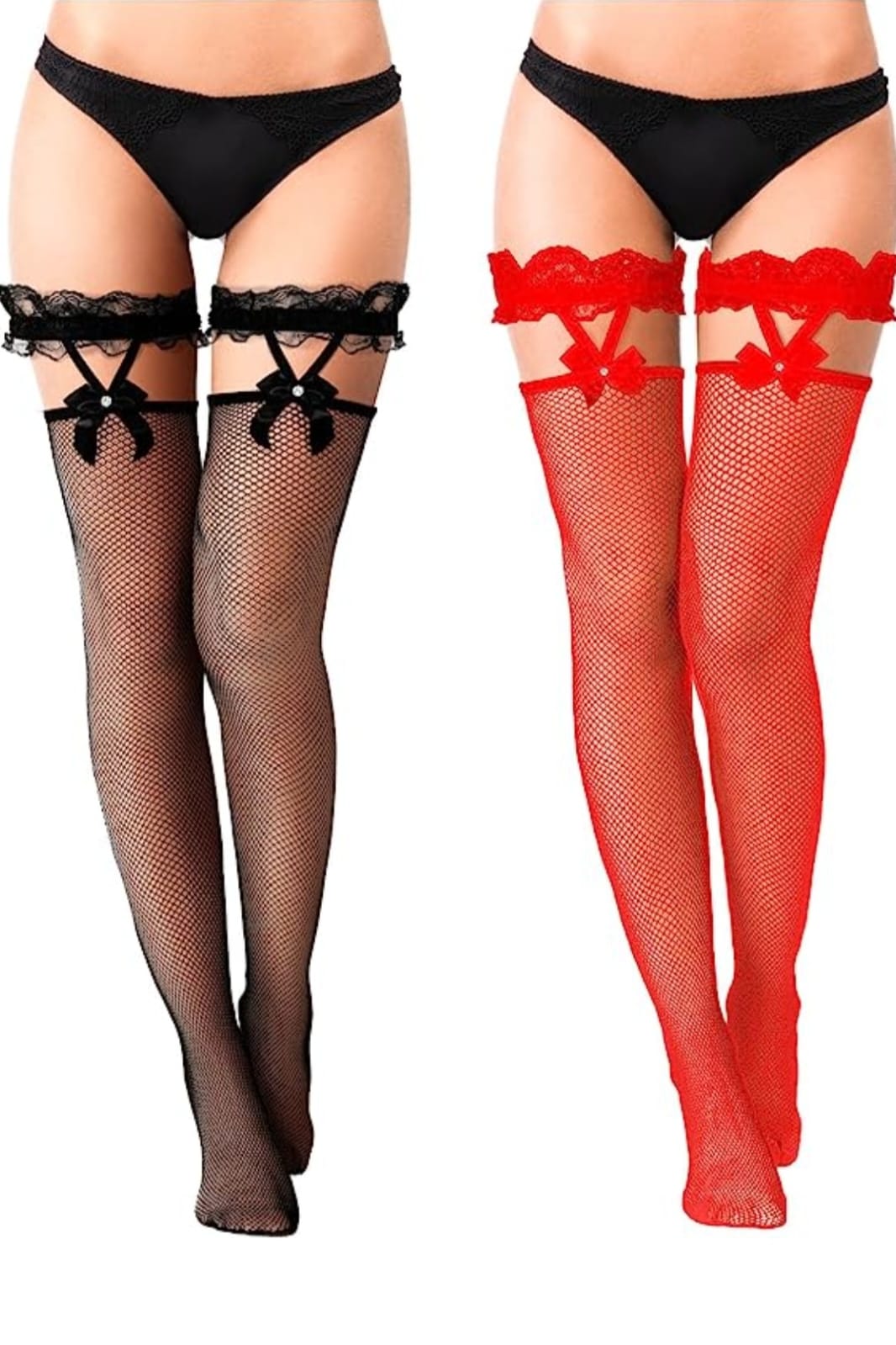 Stocking With Garter Bow Red Lingerie