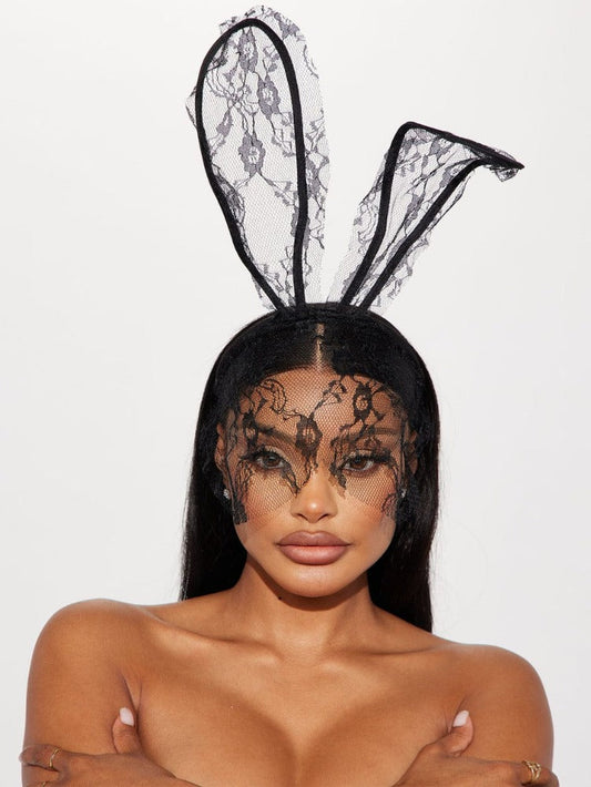 Sheer Lace Bunny Band With Veil