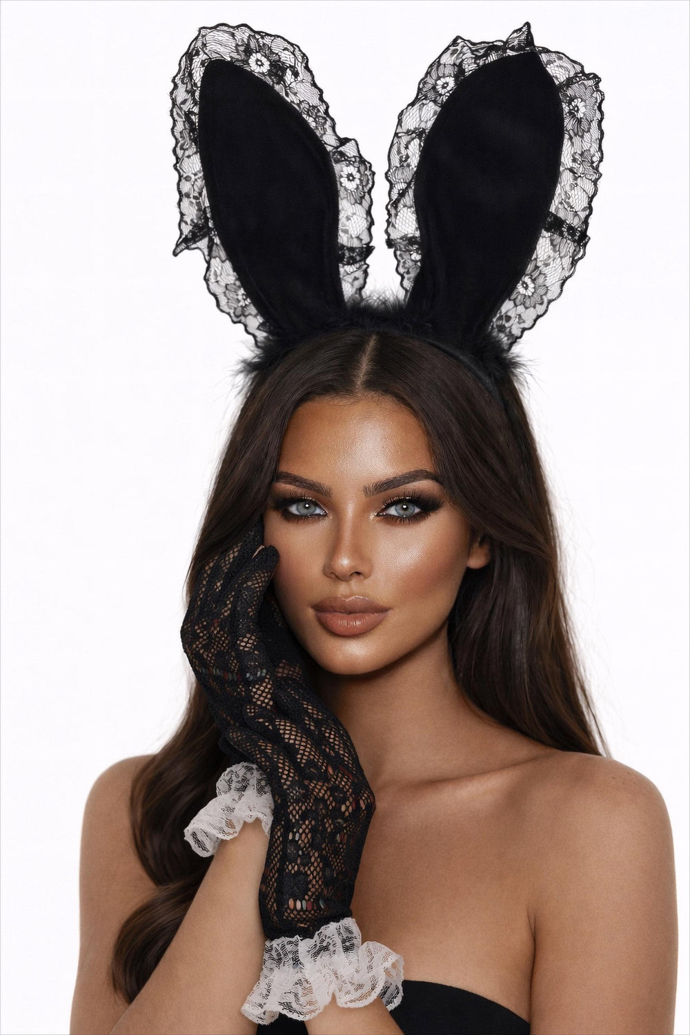 bunny headband set with gloves