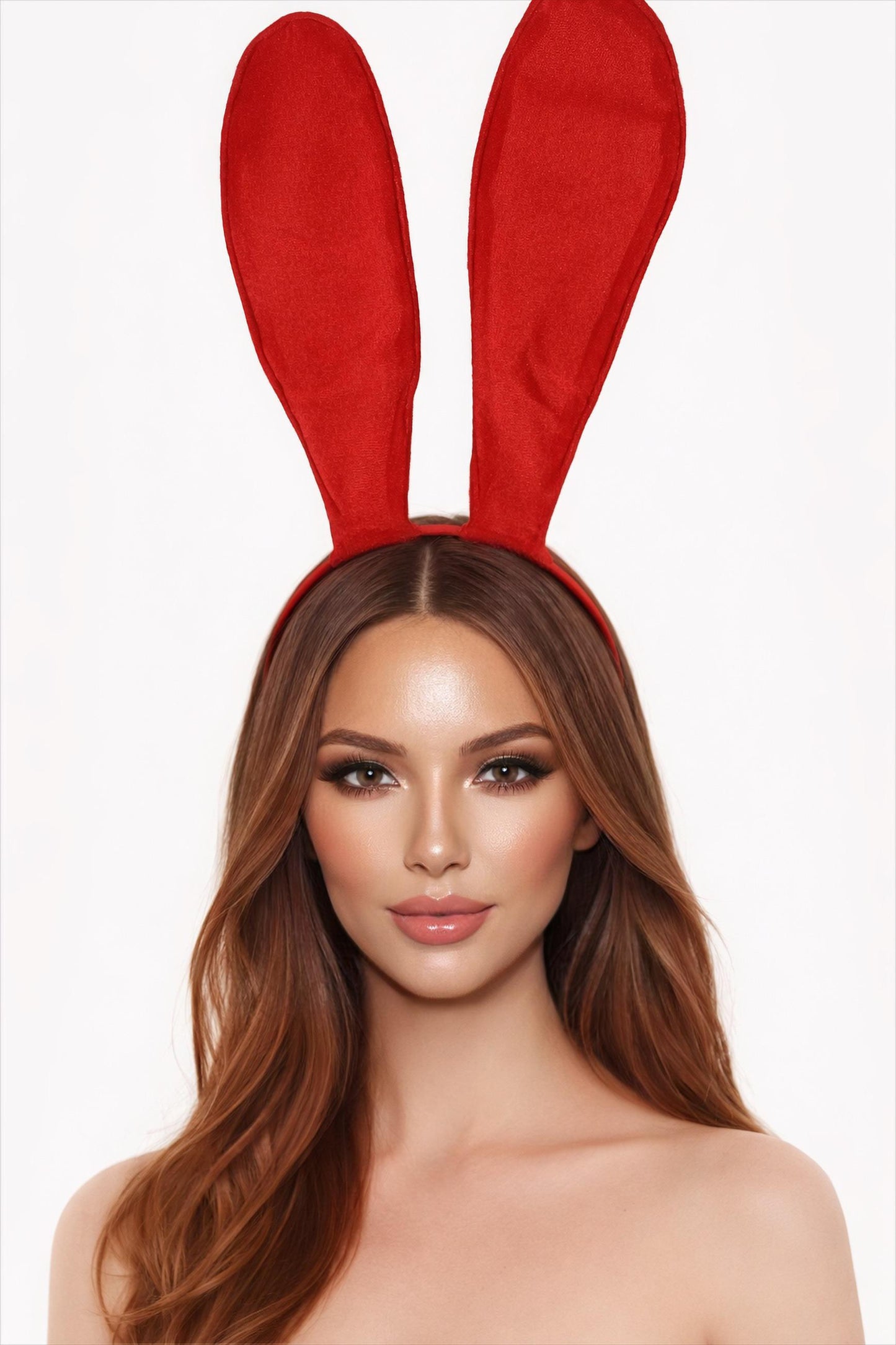 plain red bunny headband