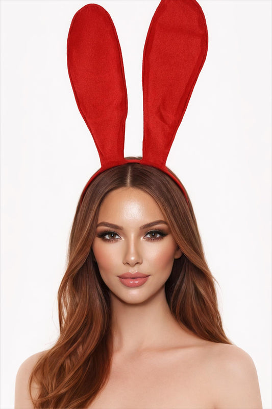 plain red bunny headband